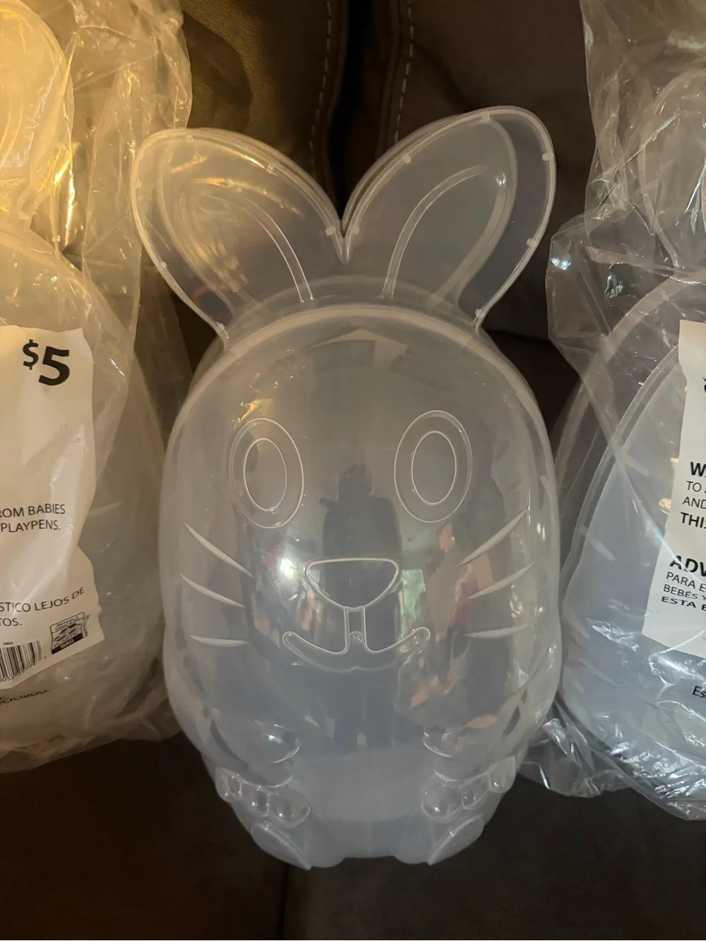 Lot of 3 Jumbo Fillable Bunny Eggs for Easter Baskets 2 New and 1 Gently Used
